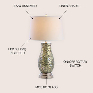 Douglas 28" Mosaic LED Table Lamp - JONATHAN Y